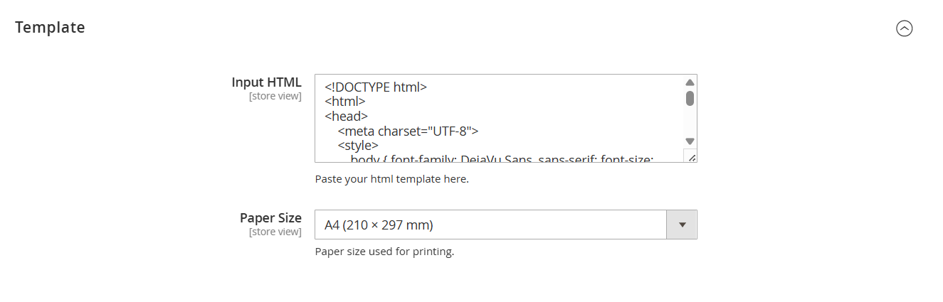 Print Template Configuration